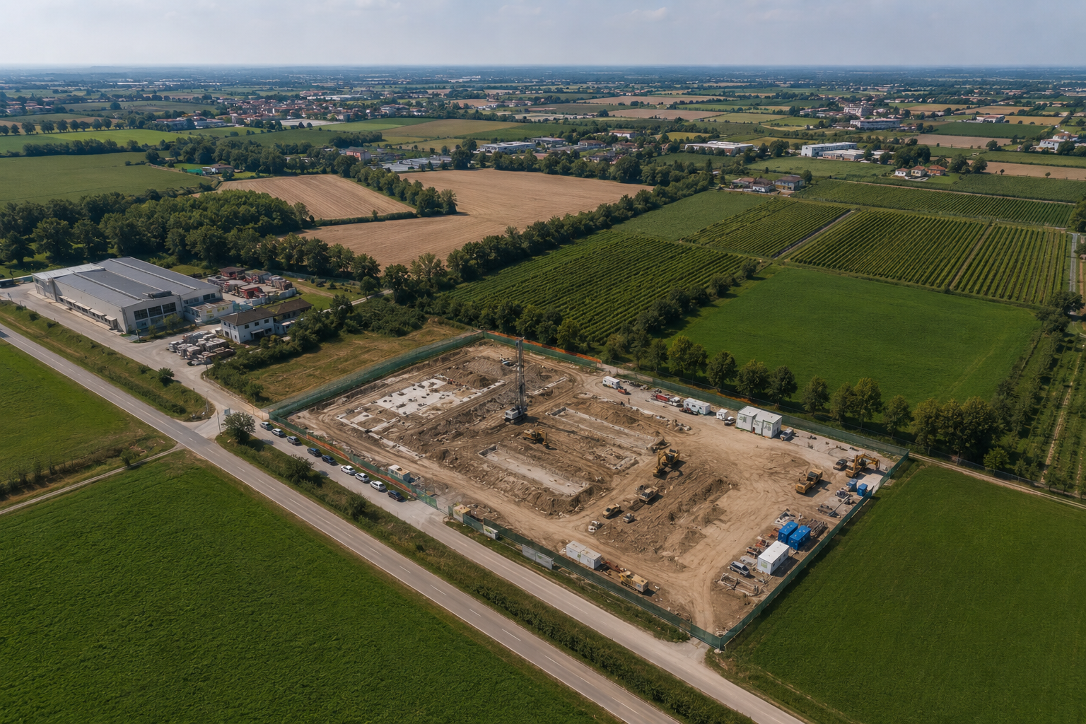 Area di cantiere vista dall'alto